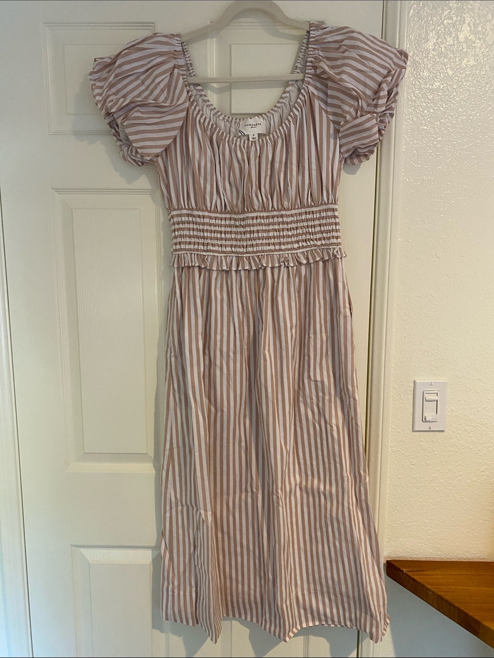 Tuckernuck Tan Stripe Puff Sleeve Flynn Dress - Picture 9 of 10
